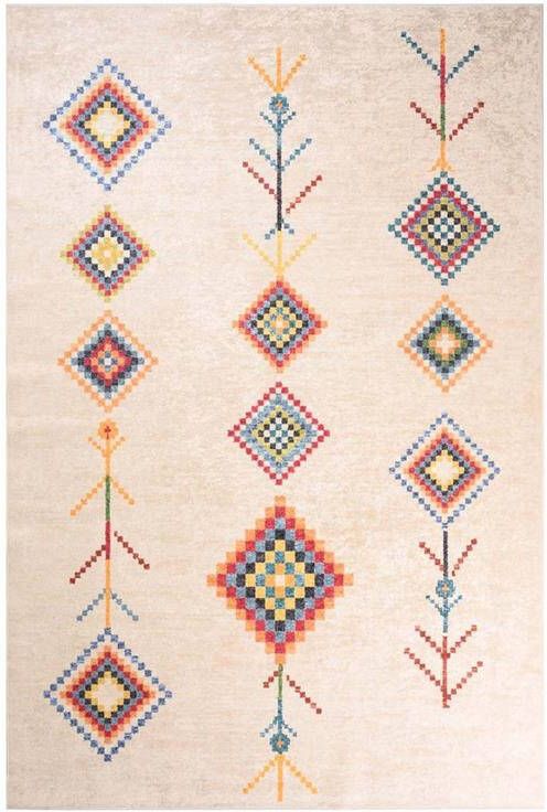 Tapeso Bohemian vloerkleed wasbaar Moderna multi 160x240 cm