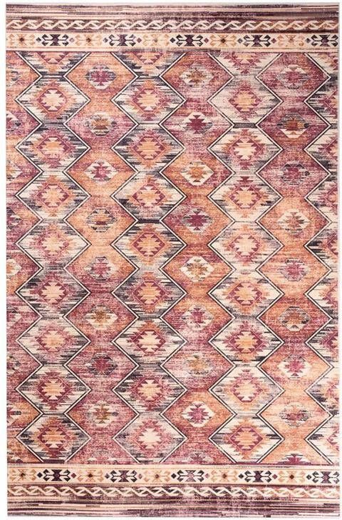 Tapeso Bohemian vloerkleed wasbaar Moderna rood 200x300 cm