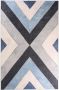 Tapeso Geometrisch vloerkleed wasbaar Moderna blauw grijs 160x240 cm - Thumbnail 2