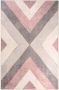 Tapeso Geometrisch vloerkleed wasbaar Moderna roze grijs 160x240 cm - Thumbnail 1