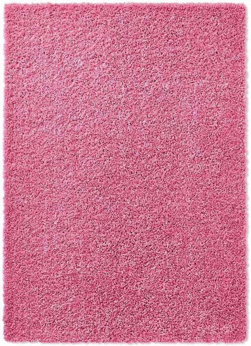Tapeso Hoogpolig vloerkleed effen Spectrum roze 120x170 cm