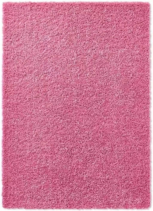 Tapeso Hoogpolig vloerkleed effen Spectrum roze 90x300 cm Roze