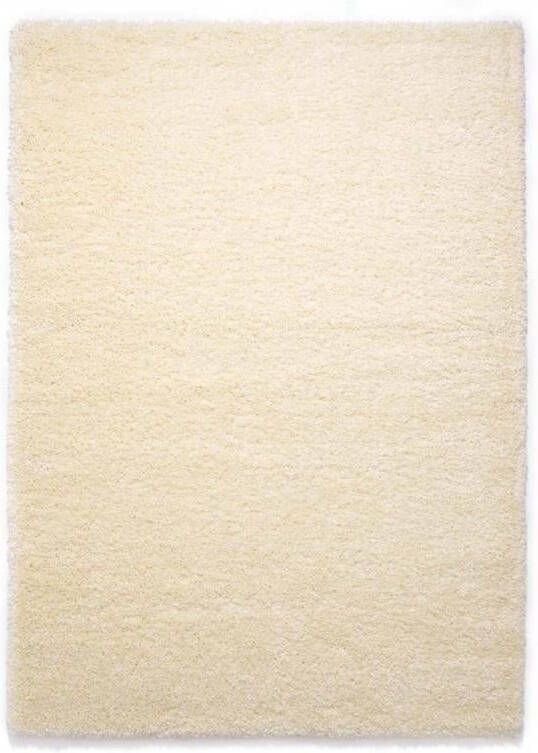 Tapeso Hoogpolig vloerkleed shaggy Grand effen crème 80x150 cm - Foto 2