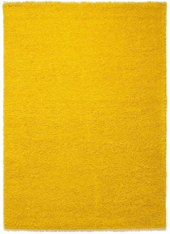 Tapeso Hoogpolig vloerkleed shaggy Trend effen geel 240x340 cm