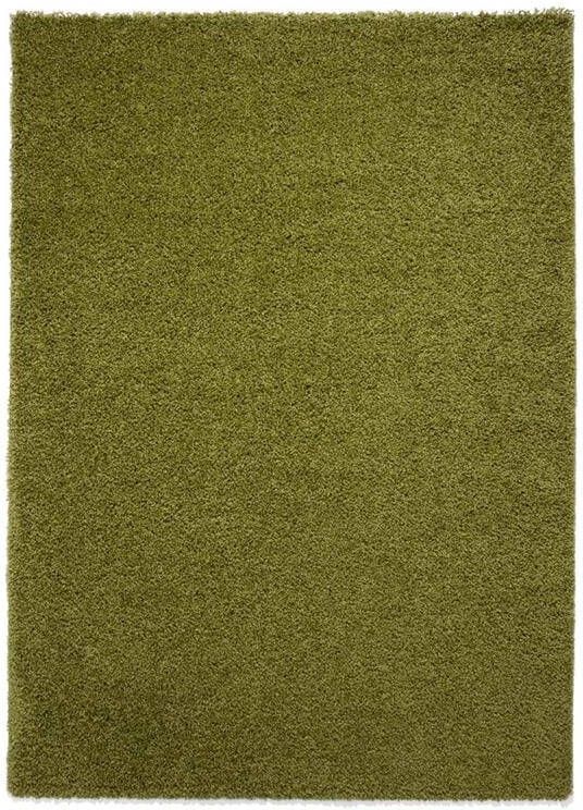 Tapeso Vierkant hoogpolig vloerkleed shaggy Trend effen groen 240x240 cm - Foto 2