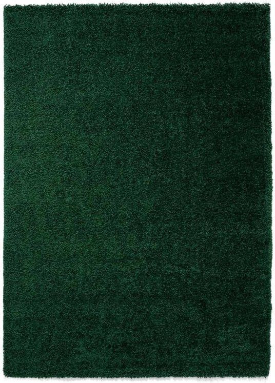 Tapeso Hoogpolig vloerkleed shaggy Trend effen jade 240x340 cm