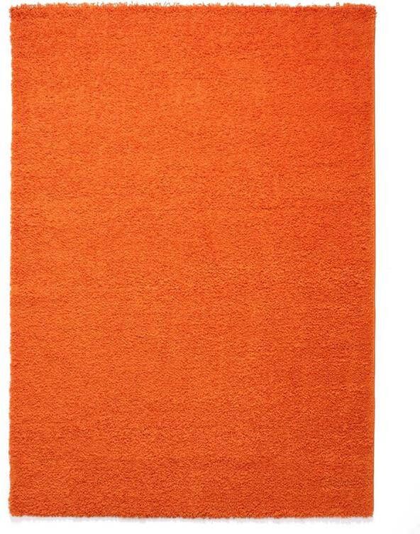 Tapeso Hoogpolig vloerkleed shaggy Trend effen oranje 100x200 cm