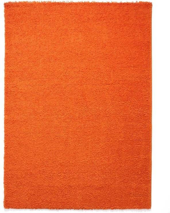 Tapeso Hoogpolig vloerkleed shaggy Trend effen oranje 160x230 cm