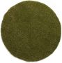 Tapeso Hoogpolig vloerkleed shaggy Trend effen rond groen 120 cm rond - Thumbnail 2