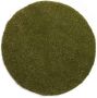 Tapeso Hoogpolig vloerkleed shaggy Trend effen rond groen 200 cm rond - Thumbnail 2