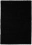 Tapeso Hoogpolig vloerkleed shaggy Trend effen zwart 100x200 cm - Thumbnail 2