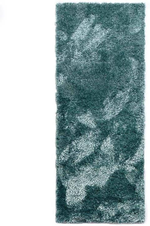 Tapeso Hoogpolige loper Velours Posh turquoise 80x200 cm