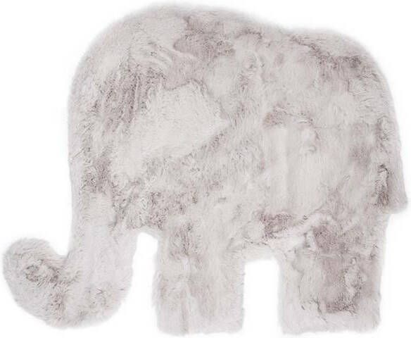 Tapeso Kindervloerkleed Olifant Fluffy lichtgrijs 80x100 cm