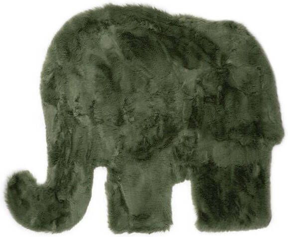 Tapeso Kindervloerkleed Olifant Fluffy olijfgroen 80x100 cm