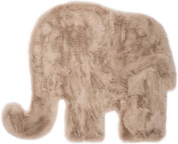 Tapeso Kindervloerkleed Olifant Fluffy taupe 80x100 cm - Foto 2