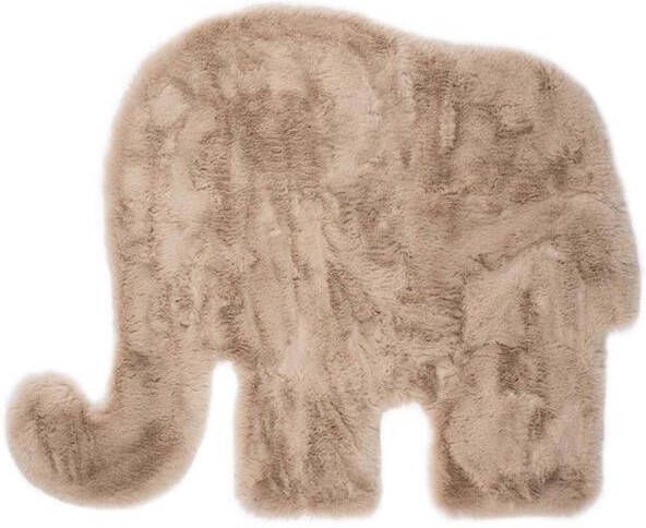 Tapeso Kindervloerkleed Olifant Fluffy taupe 80x100 cm