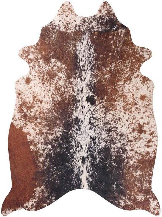 Tapeso Koeienhuid vloerkleed Happy Cow Spots bruin|wit 105x150 cm