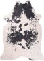 Tapeso Koeienhuid vloerkleed Happy Spotted Cow zwart wit 105x150 cm - Thumbnail 1