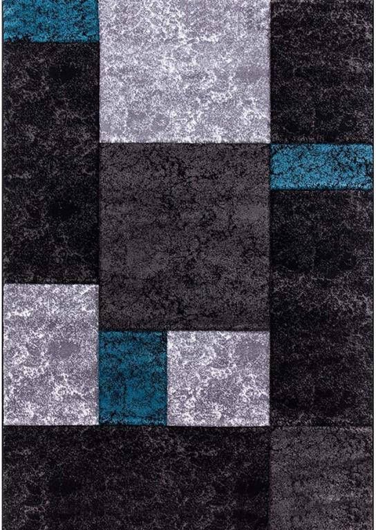 Tapeso vloerkleed modern Hawaii patchwork turquoise 80x150 cm - Foto 2