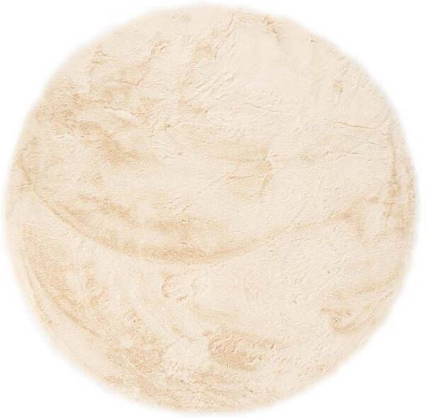 Tapeso Rond hoogpolig vloerkleed Comfy plus crème 120 cm rond - Foto 2