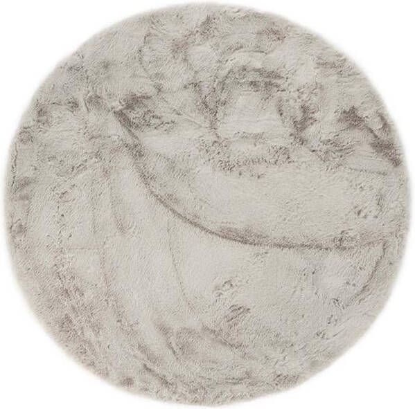 Tapeso Rond hoogpolig vloerkleed Comfy plus lichtgrijs 100 cm rond - Foto 2