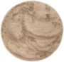 Tapeso Rond hoogpolig vloerkleed Comfy plus taupe 160 cm rond - Thumbnail 1