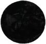 Tapeso Rond hoogpolig vloerkleed Comfy plus zwart 160 cm rond - Thumbnail 1