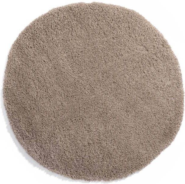 Tapeso Rond hoogpolig vloerkleed Cozy Shaggy beige 160 cm rond - Foto 2