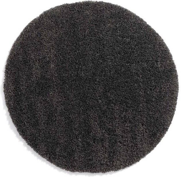Tapeso Rond hoogpolig vloerkleed Cozy Shaggy donkergrijs 120 cm rond - Foto 2