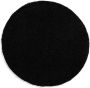 Tapeso Rond hoogpolig vloerkleed shaggy Trend effen zwart 120 cm rond - Thumbnail 1