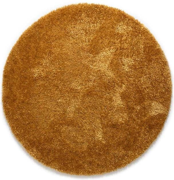 Tapeso Rond hoogpolig vloerkleed velours Posh goud 80 cm rond - Foto 2