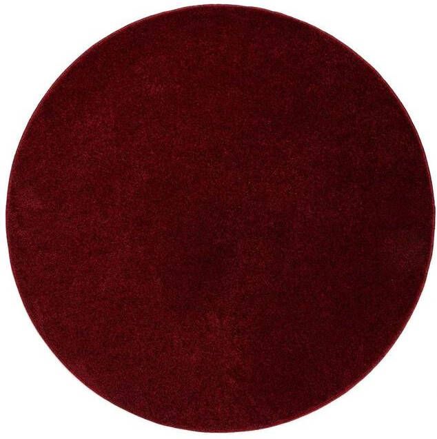 Tapeso Rond vloerkleed Fine rood 200 cm rond