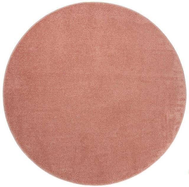 Tapeso Rond vloerkleed Fine roze 160 cm rond