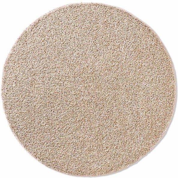 Tapeso Rond vloerkleed hoogpolig effen Classic beige 120 cm rond - Foto 2