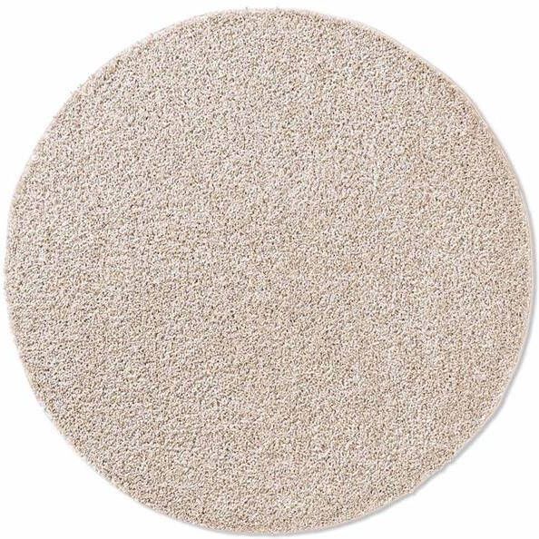 Tapeso Rond vloerkleed hoogpolig effen Classic crème 120 cm rond - Foto 2