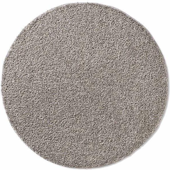 Tapeso Rond vloerkleed hoogpolig effen Classic grijs 120 cm rond - Foto 2