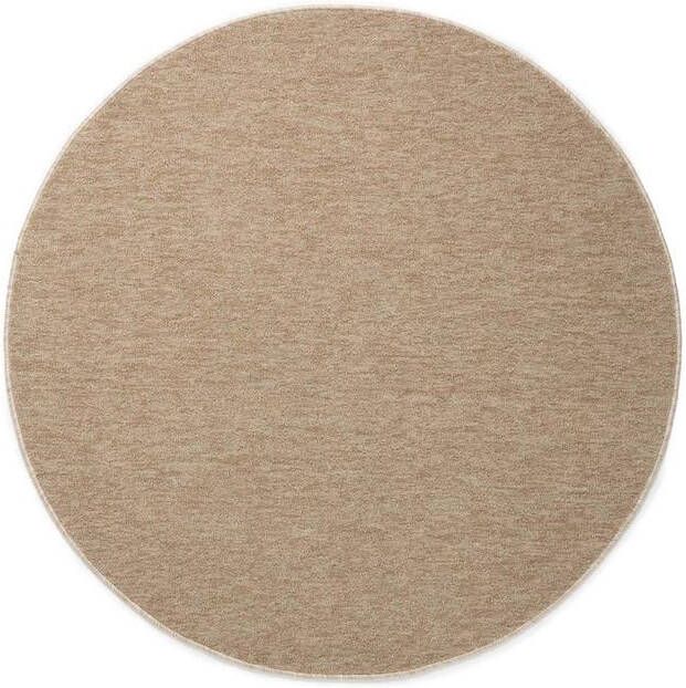 Tapeso Rond vloerkleed Lush beige 120 cm rond