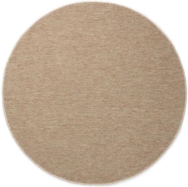 Tapeso Rond vloerkleed Lush beige 200 cm rond