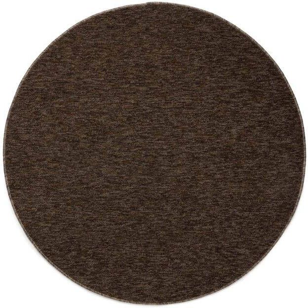 Tapeso Rond vloerkleed Lush bruin 200 cm rond