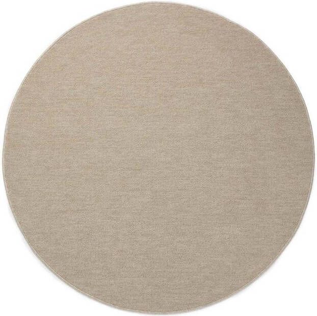 Tapeso Rond vloerkleed Lush crème 120 cm rond