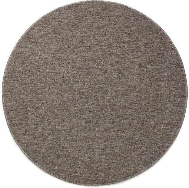 Tapeso Rond vloerkleed Lush taupe|lichtgrijs 200 cm rond