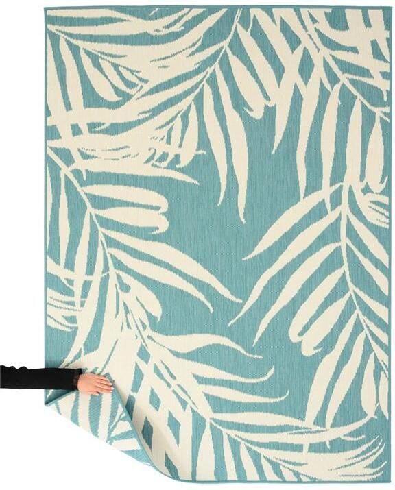 Tapeso Buitenkleed Palm Flip Coco turquoise 160x220 cm - Foto 2
