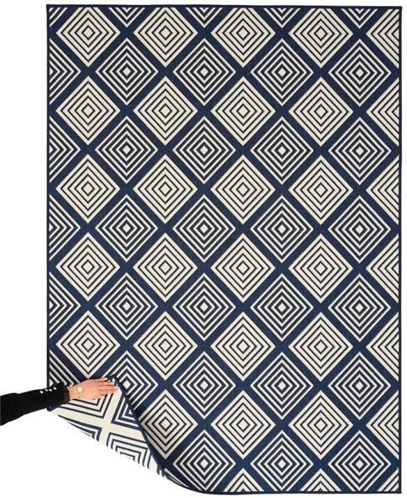 Tapeso Buitenkleed ruit Flip Gem donkerblauw 160x220 cm - Foto 2