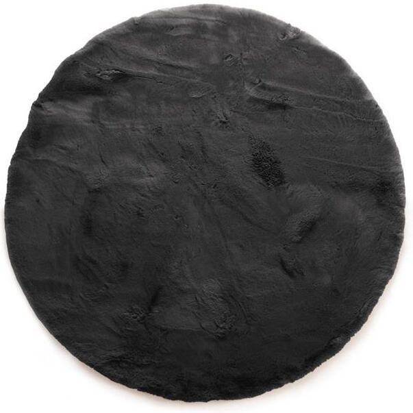 Tapeso Fluffy vloerkleed rond Comfy Deluxe donkergrijs 200 cm rond - Foto 2