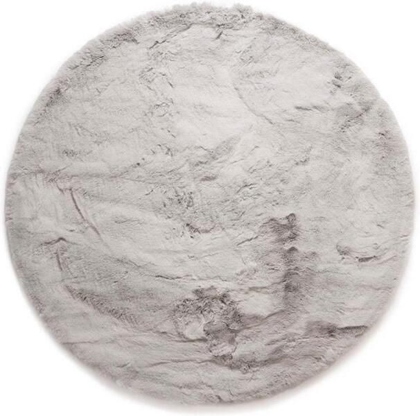 Tapeso Fluffy vloerkleed rond Comfy Deluxe lichtgrijs 100 cm rond - Foto 2