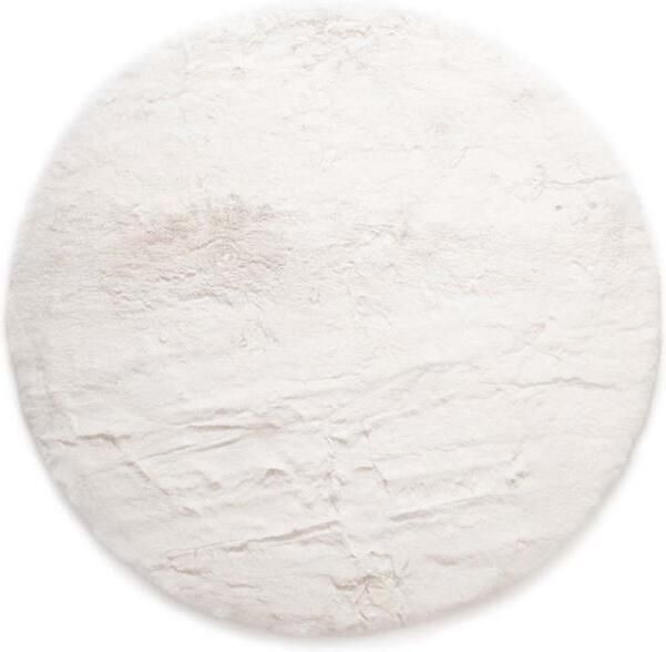 Tapeso Fluffy vloerkleed rond Comfy Deluxe wit 160 cm rond - Foto 2