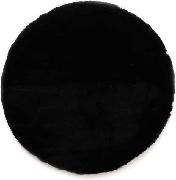 Tapeso Fluffy vloerkleed rond Comfy Deluxe zwart 200 cm rond - Foto 2