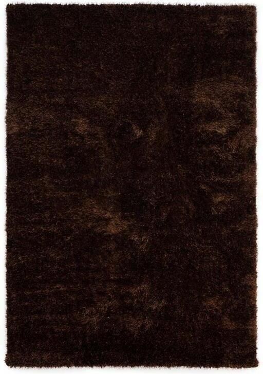 Tapeso Hoogpolig vloerkleed velvet Posh donkerbruin 140x200 cm - Foto 2