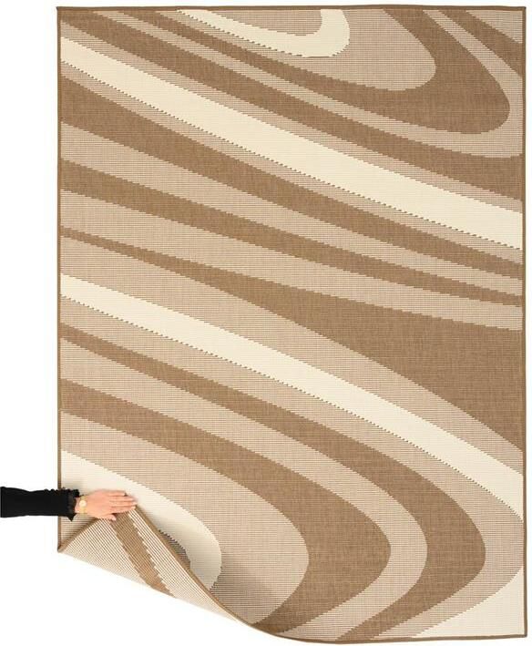 Tapeso Modern buitenkleed Flip Saturn lichtbruin 160x220 cm - Foto 2