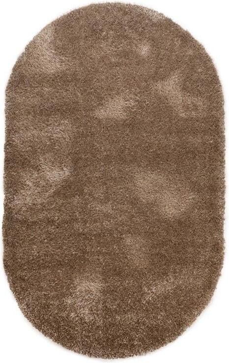 Tapeso Ovaal hoogpolig vloerkleed velvet Posh beige 280x380 cm - Foto 2